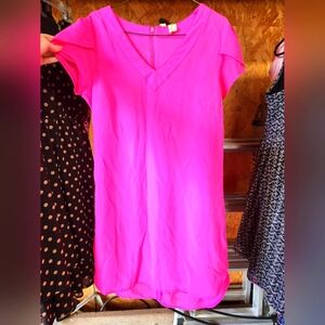 Neon pink slip dress, Small